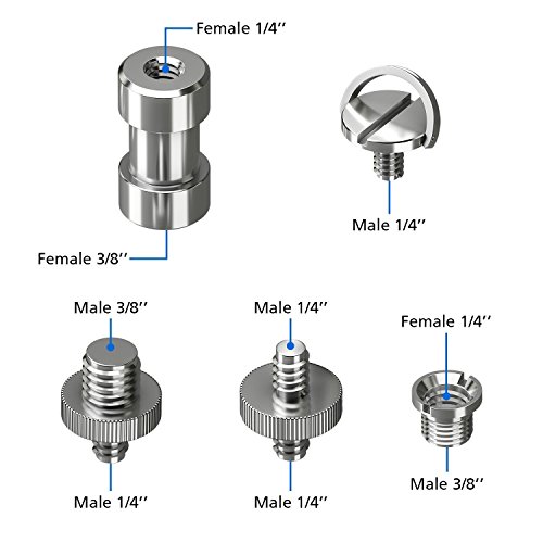 Flushbay 22点セット カメラ ネジ 高品質 金属 三脚 ネジ アダプター 1/4インチ - 3/8インチ 変換 カメラ ライトスタンド 三脚 ネジ アダプター/一脚/ボールヘッド 撮影機材