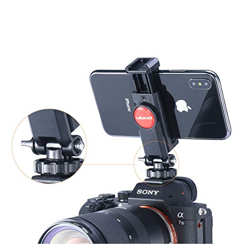 カメラスマホホルダーセット 電話三脚マウント ホットシューマウント付き1/4スレッド 三脚 360度回転 自拍棒 相機适用