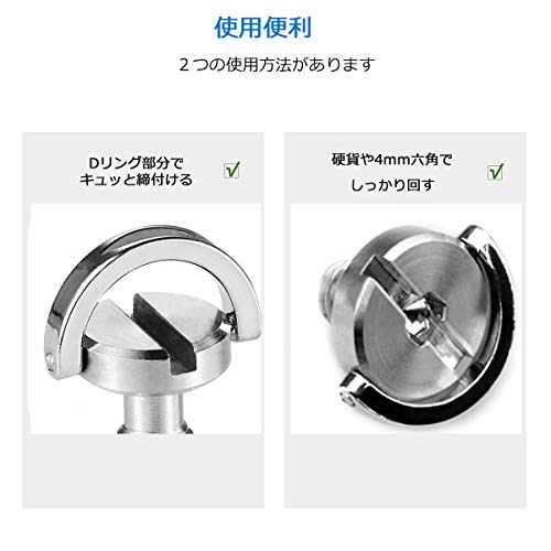 SMALLRIG 1/4インチネジ カメラ固定ネジ 2個セット 1/4インチノブ 1/4