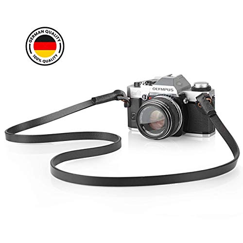 TARION カメラストラップ 本革 ショルダー ストラップ リング式 一眼レフ ミラーレスカメラ レンジファインダーカメラ TNS-L3-DB ブラック