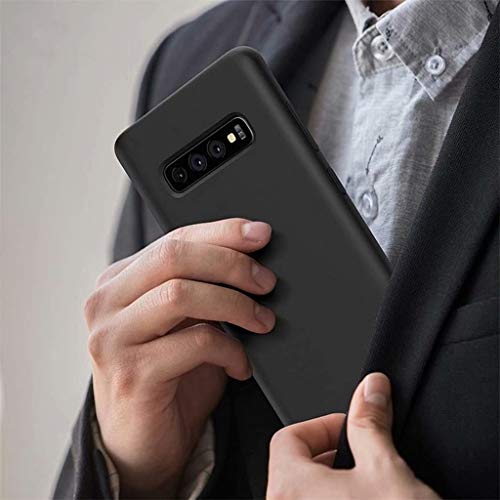 MTR Samsung Galaxy S10 ケース tpu シリコン 専用カバー薄型 指紋防止 精細ファイバー裏地 耐衝撃 柔らかい殻 保護カバー (黒)