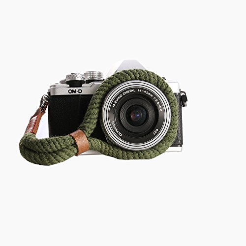 FOTGA ハンドストラップ カメラハンドストラップ カメラグリップ リストストラップ 汎用型 クラシック シンプル ミラーレス対応 手に優しい 3サイズ5色から選べる 23cm グリーン