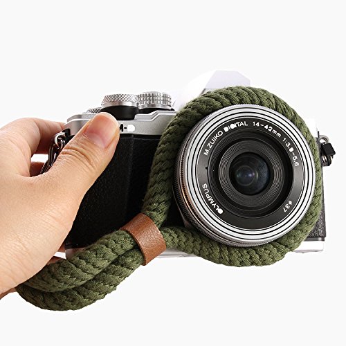 FOTGA ハンドストラップ カメラハンドストラップ カメラグリップ リストストラップ 汎用型 クラシック シンプル ミラーレス対応 手に優しい 3サイズ5色から選べる 23cm グリーン