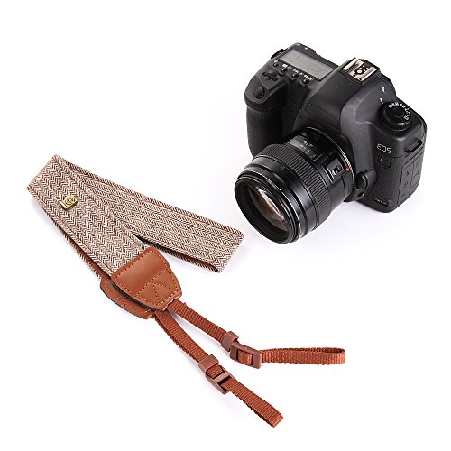 FOTGA(フォトガ)　カメラストラップ　デジカメ　一眼レフカメラ　ミラーレス　対応　汎用性　ネック ストラップ　シンプル　クラシック　圧力減少　綿　選べる2色　120ｃｍ　褐色