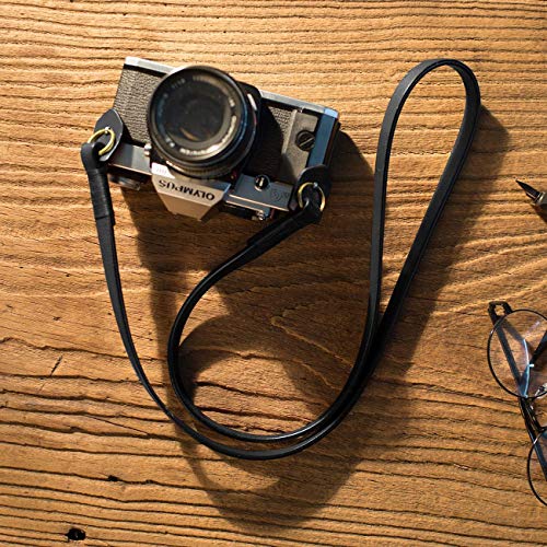 TARION カメラストラップ 本革 ショルダー ストラップ リング式 一眼レフ ミラーレスカメラ レンジファインダーカメラ TNS-L3-DB ブラック