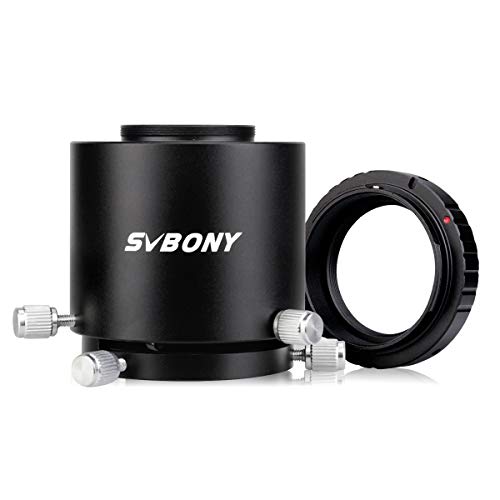 SVBONY SV123望遠鏡フィールドスコープ用 撮影用スリーブ 撮影用アクセサリー ブラックTアダプタ Tマウント Tリング付き 外径49-58mm 伸び縮みでき 延長チューブ 伸び縮みでき カメラアダプター Canonデジタル一眼レフカメラ 互換性