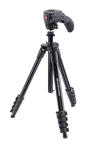 Manfrotto 三脚 スマートフォンアダプター付属 COMPACTアクション スマートフォンキット フォト ムービー兼用雲台 アルミニウム 5段 ブラック MKSCOMPACTACNBK