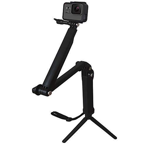 3 Way 自撮り棒防水ハンドグリップ、伸縮式アーム、GoPro Hero対応の一脚三脚を備えた（2018）GoPro Hero 7 6 5 4 3 +セッション、Xiaomi Yi、Sjcamおよびその他のアクションカメラ