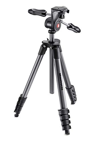 Manfrotto 三脚 スマートフォンアダプター付属 COMPACTアドバンス スマートフォンキット 3WAY雲台付属 アルミニウム 5段 ブラック MKSCOMPACTADVBK