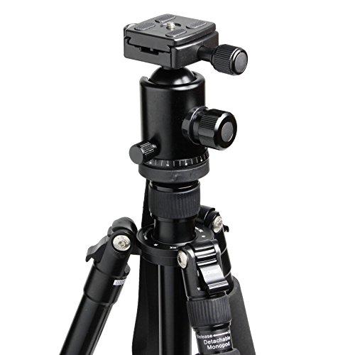ゾメイ ZOMEI カメラ 一脚としても使える三脚 ボールヘッド クイックシュー 専用バッグ付き 1年保証 日本語取説書 Z888 (ブラック)