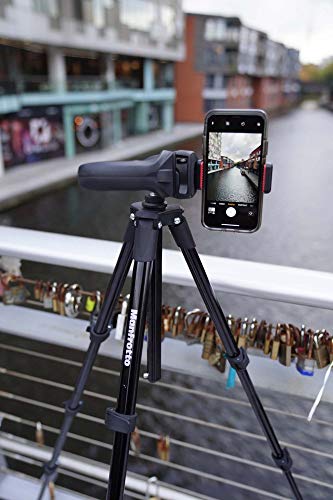 Manfrotto 三脚 スマートフォンアダプター付属 COMPACTアクション スマートフォンキット フォト ムービー兼用雲台 アルミニウム 5段ブルー MKSCOMPACTACNBL