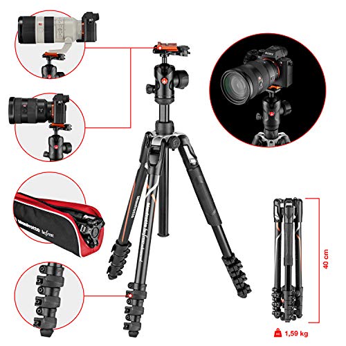 Manfrotto 三脚 Befreeアドバンス アルミ 4段 自由雲台 レバーロック式L三脚キット ソニーα7,α9専用クイックリリースプレート MKBFRLA-BH