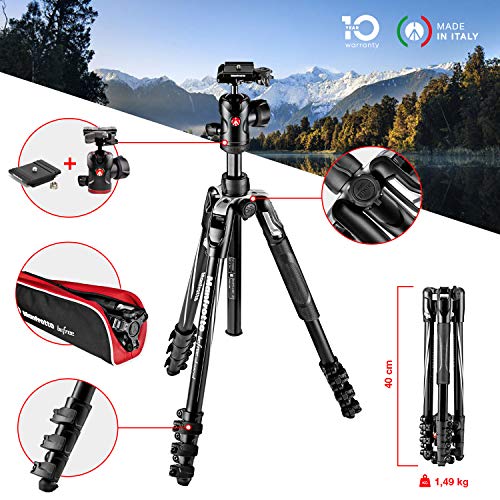 Manfrotto 三脚 Befreeアドバンス アルミ 4段 自由雲台 レバーロック式L三脚キット ブラック MKBFRLA4BK-BH