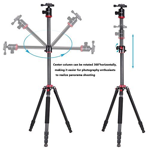 Neewer カメラ三脚一脚　回転式センターコラム付き　パノラマ撮影用　アルミ合金製　75inch/ 191cm　360度ボールヘッド付き　DSLRカメラ、ビデオカメラに対応　最大耐荷重12kg