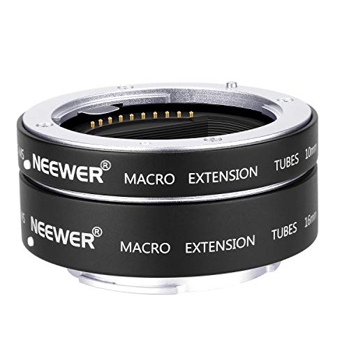 Neewer メタル製 オートフォーカス AFマクロエクステンションチューブセット 10mm/16mm Sony NEX E-Mountカメラに対応 例：a9 a7 a7II a7III a7RIII a7RII a7SII a6000 a6300 a6500