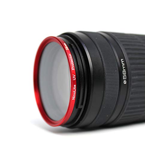 NinoLite 赤枠 95mm UVフィルター カメラ レンズ 保護 フィルターの上からレンズキャップが取り付け可能な構造