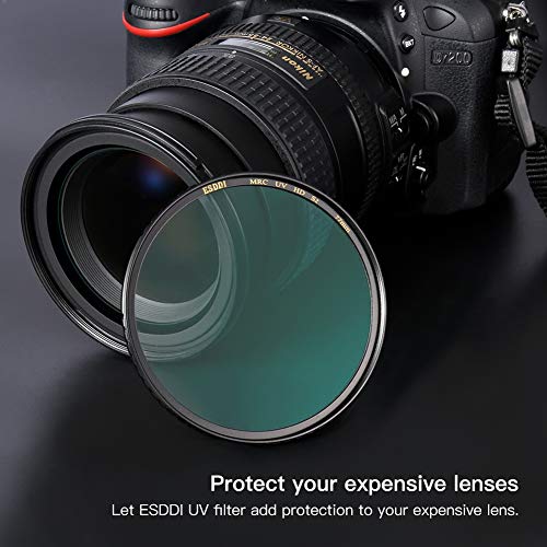 ESDDI UVフィルター77mm 薄型 UVカメラレンズ保護 5.5T銅フレーム 紫外線カット