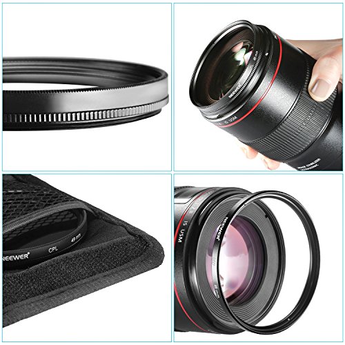 NEEWER 49MMレンズフィルターセット：UVフィルター+CPLフィルター+ND4フィルター+フィルター袋+クリーニングクロス　18-55MM、55-210MM、50MM、16MM、30MMレンズ付きのSony Alpha NEXカメラとCanon EF 50MM f/1.8 STMレンズに対応 【並行輸入品】