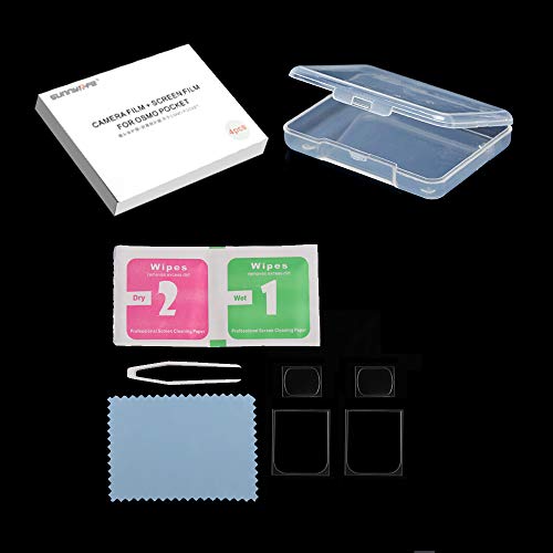 Hensych 保護 ガラス繊維膜 コンボ for Osmo Pocket,2pcs スクリーンフィルム+ 2pcs カメラ レンズ保護膜,超薄型＆高透過率