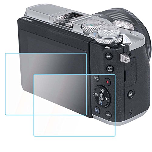 Flyz-JP 2パック光9Hの強化ガラスのスクリーンプロテクターフィルムカメラキヤノンのEOS M6アンチスクラッチ高透明 クリスタルクリア(ESO M6)