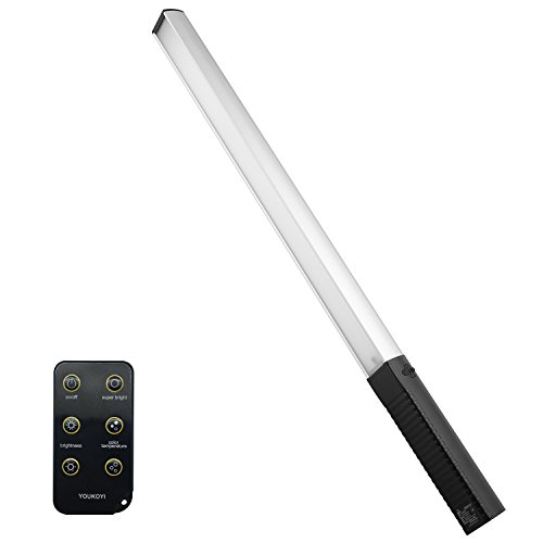 YOUKOYI Q508S LEDビデオライト 撮影ライト 定常光ライト 携帯式 光補充ライト 60個LED搭載 6段階調光 2種色温度 アルミニウム素材 USB接続充電 リモコン付き