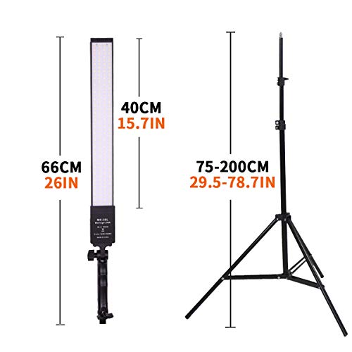 GSKAIWEN 2パック 無段階調光可能な二色LEDビデオライトキット スタンドキャリングバッグを付き 撮影ライト，YouTube、生放送、スタジオ撮影とビデオ撮影用 376個の超高輝度のSMDライト3200K-5500K CRI 96+