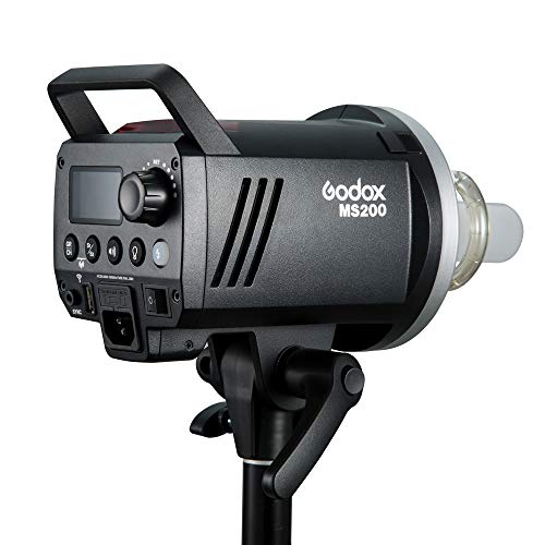 GODOX MS200 200WS 2.4Gワイヤレスリモートコントロールと軽量、コンパクトで丈夫なスタジオフラッシュ、0.1〜1.8Sリサイクル時間、5600±200k色温度