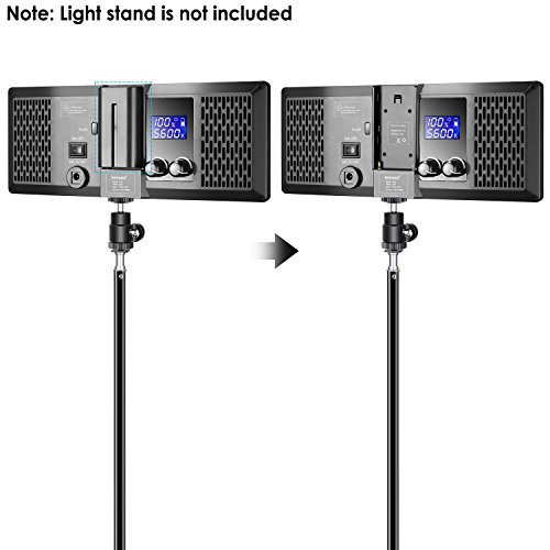 Neewer 2パック 超薄型LEDビデオライトとライトスタンド写真撮影照明キット 3200K-5600K調光可能な二色LEDパネル、リチウムイオン電池と充電器 写真、ポートレート、子供撮影用
