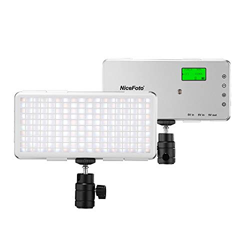 Rakuby LED ビデオライト 撮影用ライト 照明ライト フィルライトパネル 160ビーズ 3200-6500K CRI96+ 1300LM 内蔵4000mAhバッテリー 一眼レフ カメラ スマートフォン用 撮影定常光ライト