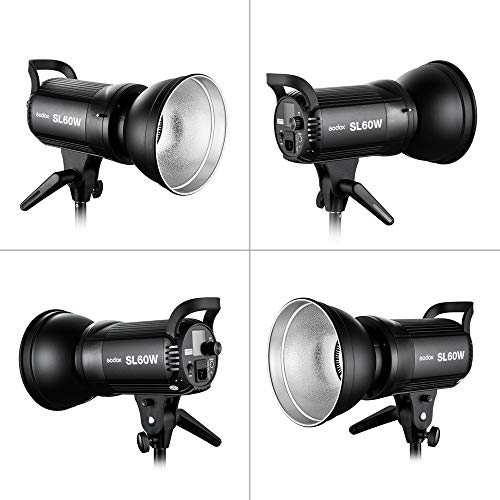 Godox LEDビデオライト SL60W 定常光ライト LED高輝度フィルライト、明るさを調整するワイヤレスリモコン、ビデオ撮影/結婚式の写真撮影/インタビューの照明/静物撮影のための 光源を提供する