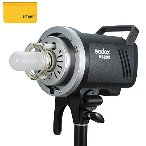 GODOX MS200 200WS 2.4Gワイヤレスリモートコントロールと軽量、コンパクトで丈夫なスタジオフラッシュ、0.1〜1.8Sリサイクル時間、5600±200k色温度