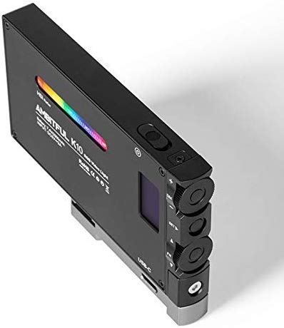 AMBITFUL K10 RGB LEDビデオライトポータブル写真ライト2500-8500K調光対応0-360フルカラーミニポケットサイズ、9つの適用可能なステータスモード、内蔵3200 mAhバッテリー