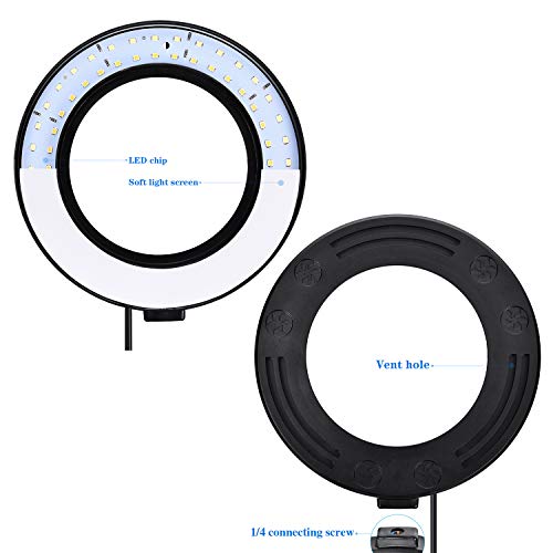 FOSOTO LEDリングライト 外径6in USBライト 3色モード 撮影照明用ライト 卓上ライト 高輝度LED スマホスタンド付き 10段階調光 自撮り写真/美容化粧/YouTube生放送/ビデオカメラ撮影用