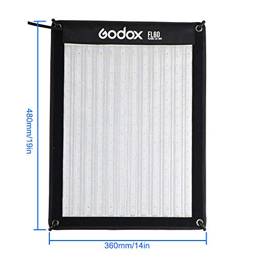 GODOX FL60ライトFlexible LED Light 色温度調節可能 人の写真撮影、スクリーンの写真撮影、製品の写真撮影、個人的な写真撮影などの様々な場面での使用に最適