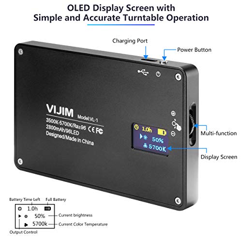 VIJIM VL-1 96LED ビデオライト 磁吸機能付き