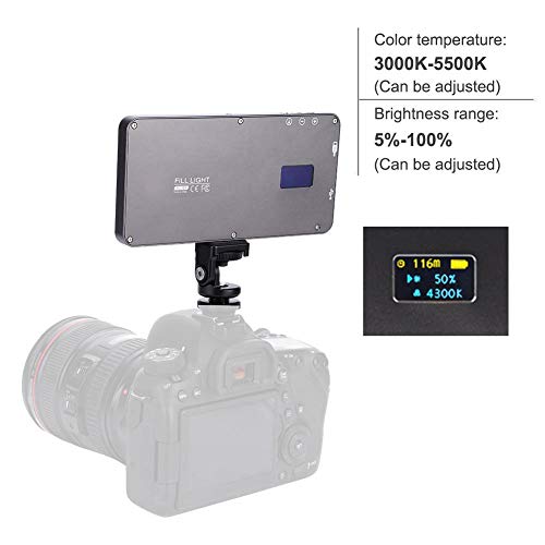 Mugast ビデオライト LED撮影 照明 カメラ ライト 120枚LEDビデオライト3000-5500K 色温度調整機能 回転式ホットシューマウント付き 10W 撮影ライト