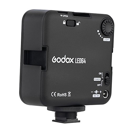 Godox 撮影機材 照明 LED 64 ビデオライト 補助照明 撮影用ライト 輝度 調整可能 単三電池 4本 複数台増設可能 動画 撮影 Nikon Canon用