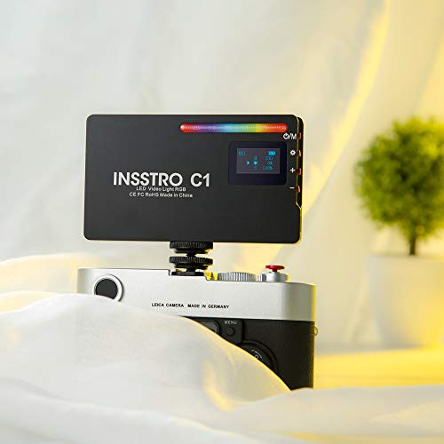 INSSTRO C1 RGBライト LEDライト 2500k～8500k 2時間の待受時間 軽量 持運び便利 写真撮り･生放送･動画撮影用