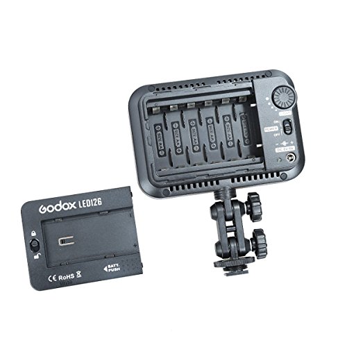 Godox 撮影機材 照明 LED 126 ビデオライト 126球 大光量 補助照明 撮影用ライト 輝度 調整可能 単三電池 6本 供給でき 定常光ライト 一眼レフ カメラ用 三脚 取り付けでき