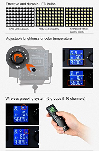 Godox 撮影機材 照明 LED 500W ビデオライト 504球 大光量 補助照明 撮影用ライト 輝度 調整可能 でき 定常光ライト 一眼レフ カメラ用 三脚 取り付けでき