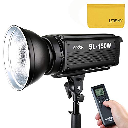 Godox LEDビデオライト SL-150W 定常光ライト LED高輝度フィルライト、明るさを調整するワイヤレスリモコン、ビデオ撮影/結婚式の写真撮影/インタビューの照明/静物撮影のための 光源を提供する