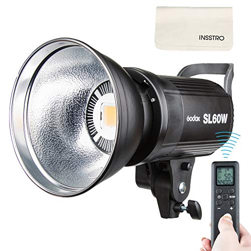 Godox SL60W 60W LEDスタジオライト 5600±300K 110V リモコン付き Bowensマウント スタジオ撮影【電源プラグが三つ穴用なので、3P→2P変換アダプタの別購入をお勧め】