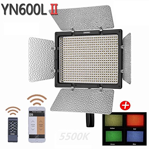 YONGNUO YN600L II LEDカメラライト 600球LED 5500K単色 補助カメラ 補助照明 AC電源アダプター付き