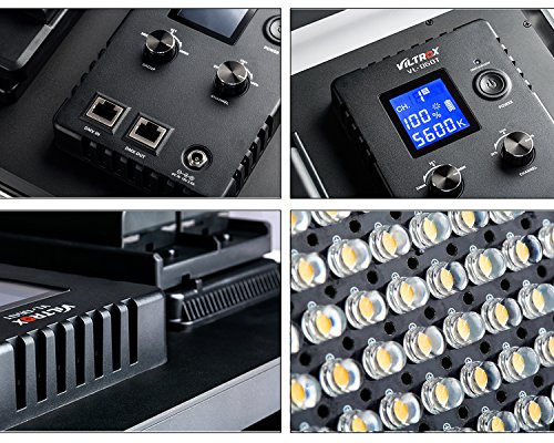 VILTROX スタジオビデオライト VL-D60T スタジオ撮影 LEDビデオライト 816球 写真撮影照明 最大出力60W CRI 95+ 超高輝度 3300K〜5600K色温度調整 U型ブラケットと遮光板付き