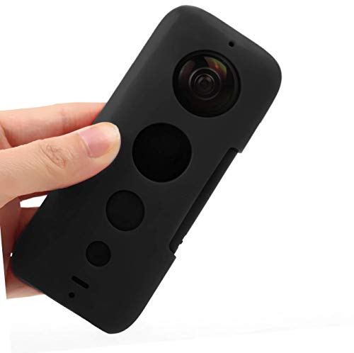 TsLYY Insta360 ONE X専用シリコン製カバー＋付属ストラップ 保護カバー 防水 防塵 キズ防止 衝撃吸収Insta360 アクセサリー ブラック