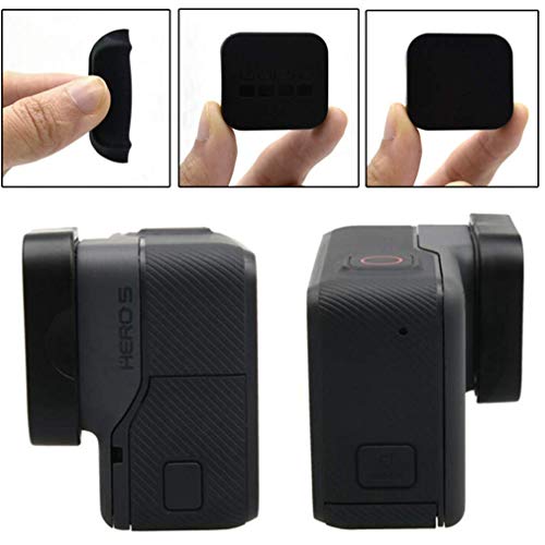 GoPro 用 レンズ 保護 シリコン キャップ カバー HERO 5 6 7 対応 汚れやホコリや傷を防ぐ ブラック シリコン製 2個セット (黒)