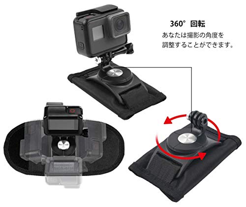 RunsDeep バックパックマウント Gopro Hero7/6/5/4/3/2 アクセサリー - ３６０度回転式で様々な撮影シーンに対応可能です