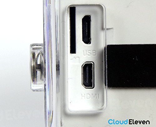 【Cloud Eleven】Xiaomi（小米科技） Yi Camera用 常時給電可能 背面オープン型ハウジング ケース [アクセサリー収納袋・保証書付属] (ホワイト（背面オープン）)