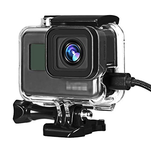 【Taisioner】GoPro HERO5/6/7用 サイドオープン バックドアオープン スケルトンハウジングケース 超小型 総合保護 レンズを外さない (透明 hero5/6/7用)