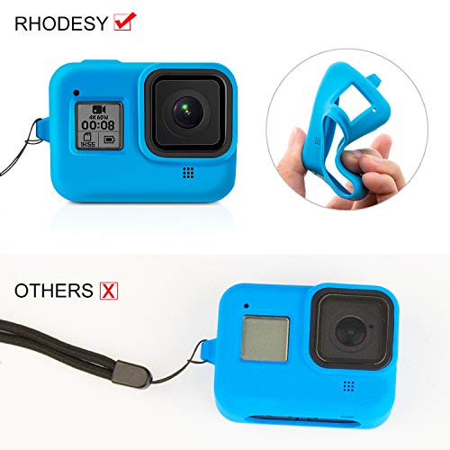 ロデシー Rhodesy Gopro Hero8 Black用 シリコンケース シリコンカバー GoPro Hero8に対応アクセサリー 高弾性 全面保護 衝撃吸収カバー 2個入り ブラック/ブルー